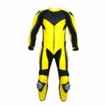 Product Title: Premium Leather Motorcycle Racing Suit – 1-Piece CE-Approved Armored Track Suit with Aerodynamic Hump & Knee Sliders