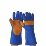 Heat Resistant Leather Welding Gloves – 16-Inch Split Cowhide MIG/Stick Welder Gauntlets with Kevlar Stitching