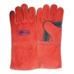 Heat Resistant Leather Welding Gloves – 16-Inch Split Cowhide MIG/Stick Welder Gauntlets with Kevlar Stitching