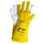 Heat Resistant Leather Welding Gloves – 16-Inch Split Cowhide MIG/Stick Welder Gauntlets with Kevlar Stitching