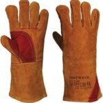 Heat Resistant Leather Welding Gloves – 16-Inch Split Cowhide MIG/Stick Welder Gauntlets with Kevlar Stitching